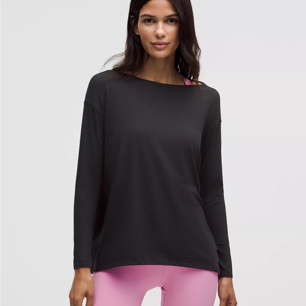 lululemon athletica organic cotton back in action long sleeve size 4